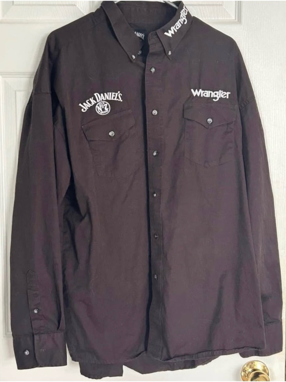 Wrangler X Jack Daniel’s Black Long Sleeve Button Western Shirt-Size XXL